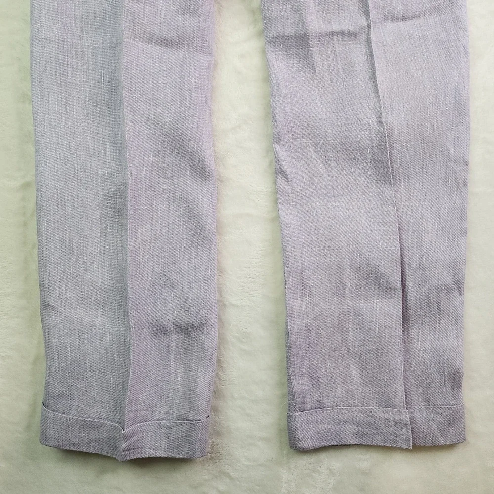 Baird McNutt Murano Alex Fit 100% Linen Pants Mens 30x32 Lavender Purple Trouser